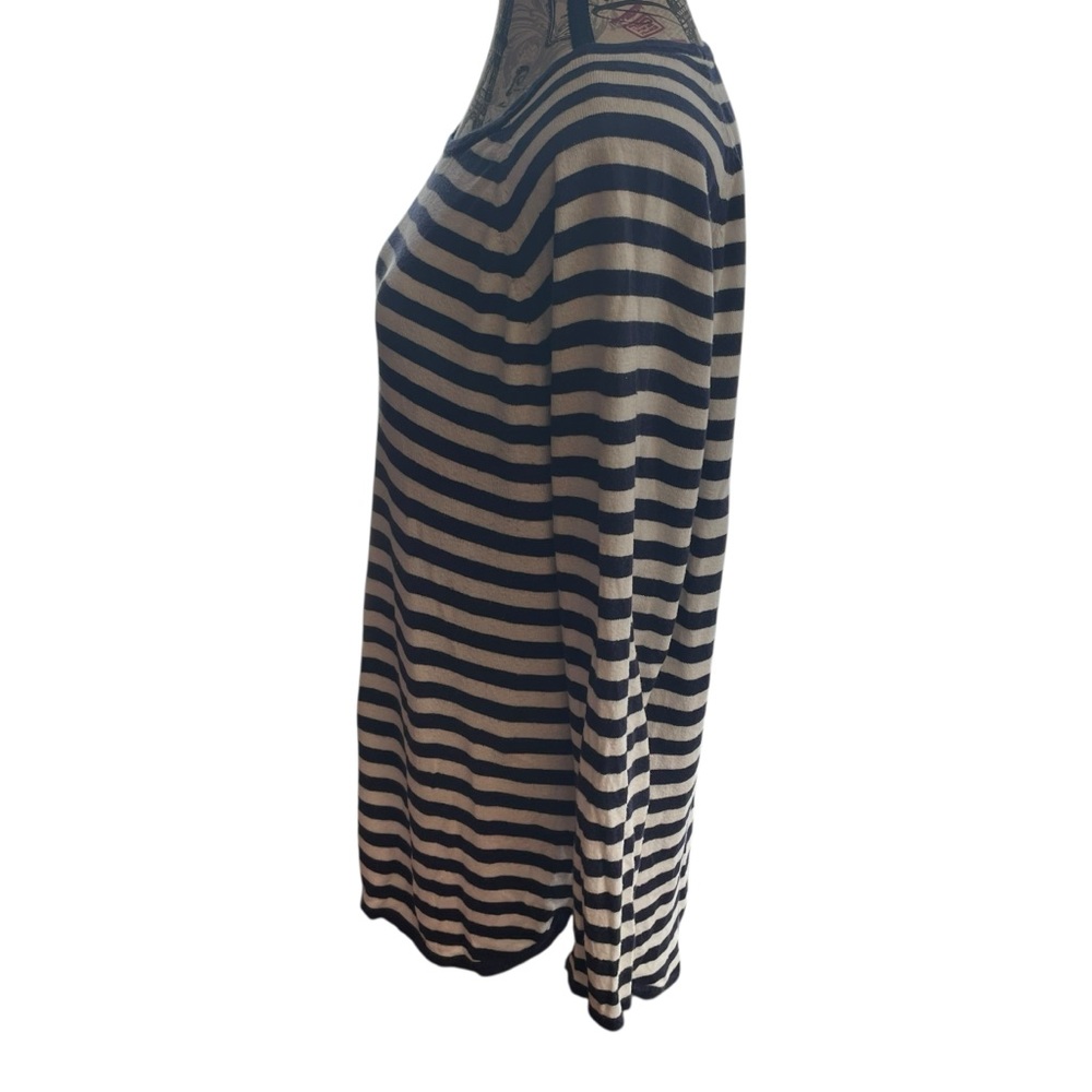 Michael Kors Navy and White Striped Long Sleeve Top - Picture 2 of 7